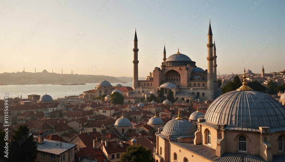 Fototapeta premium Amazing view on Hagia Sophia in Istanbul, Turkey