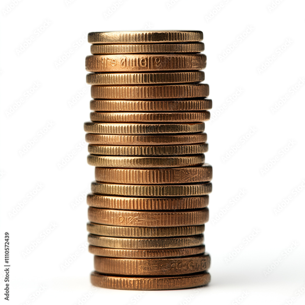 Stacked coins symbolizing wealth and financial growth indoor setting product photography minimalist background close-up perspective Stacked coins symbolizing wealth and financial growth indoor setting product photography minimalist background close-up perspective