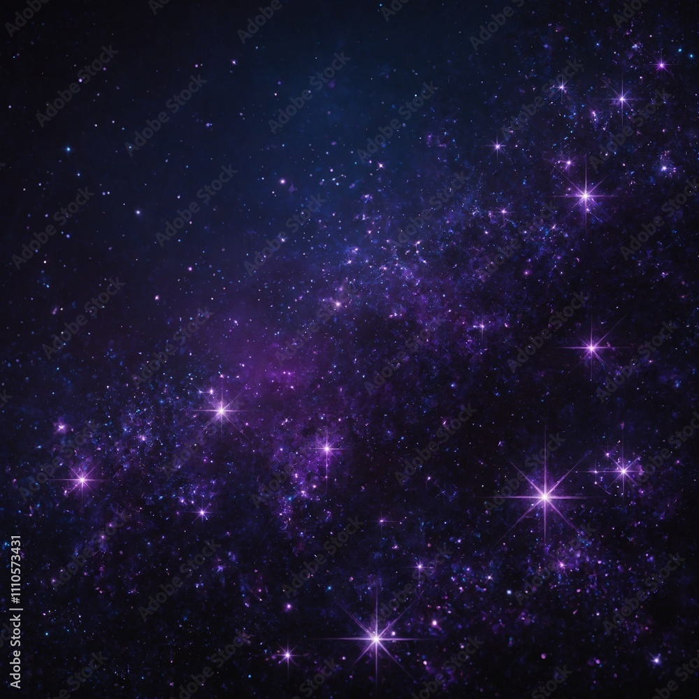Fototapeta premium A vibrant abstract background featuring clusters of shimmering purple stars against a dark, ethereal backdrop. 