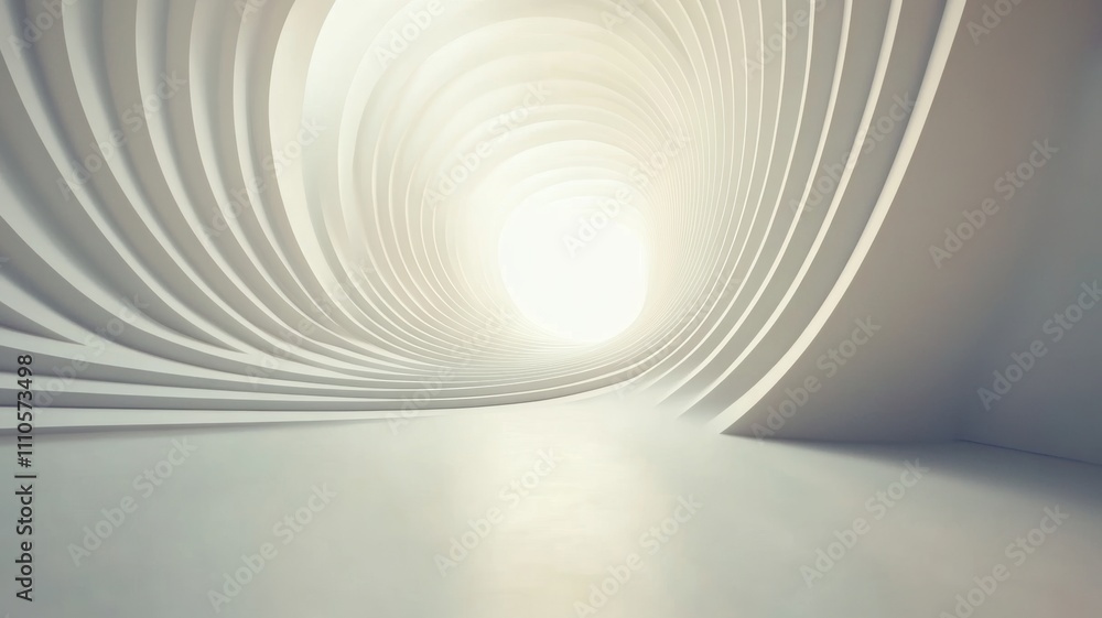 Curved Pathways Lead to Glowing Light Ahead Curved Pathways Lead to Glowing Light Ahead