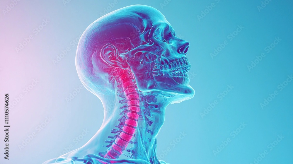 Human Anatomy Neck Spine 3D Medical Illustration Healthcare Pain X Ray Human Anatomy Neck Spine 3D Medical Illustration Healthcare Pain X Ray