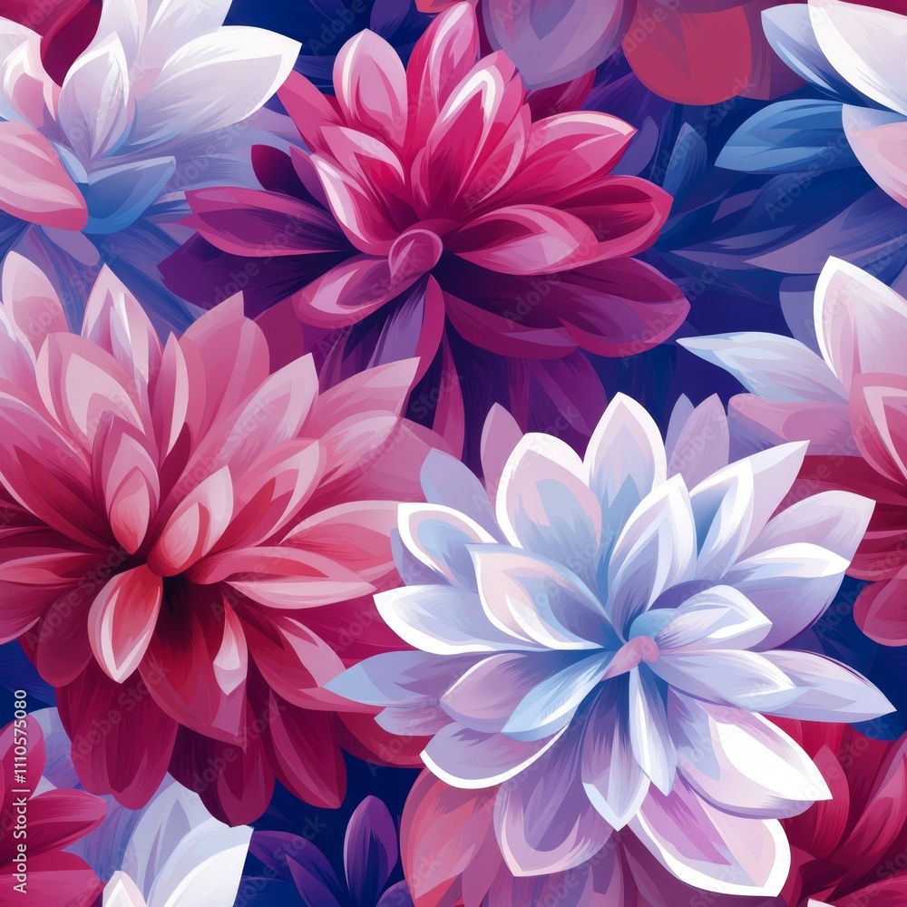 Obraz premium Stunning Floral Pattern with Vibrant Colors seamless, pattern, background, texture