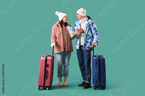 Cute young couple in warm c...