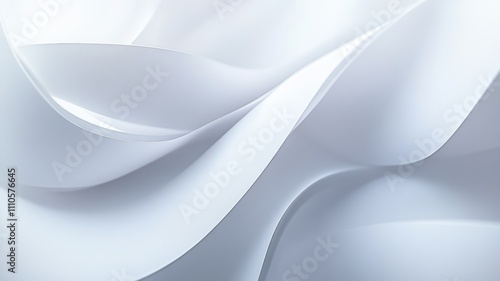 Waves of White Fabric Flowing Softly in Light