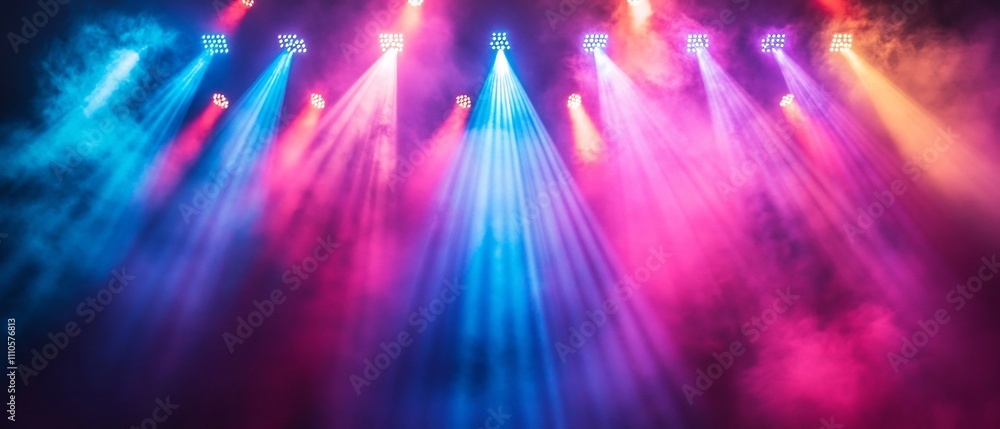 © Jittapon - Dramatic and vivid lighting transforms the concert stage into a captivating focal point creating an electrifying atmosphere for a vibrant music performance or festival event
