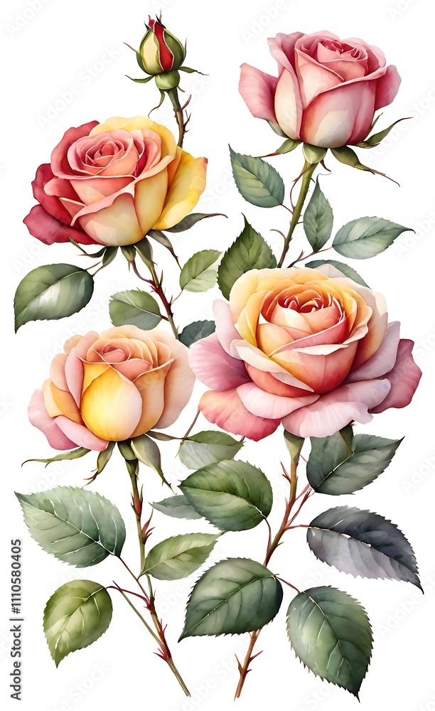 Fototapeta premium set of roses