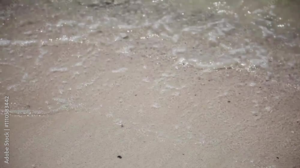 Gentle Ocean Waves on Sandy Shore: A close-up of the soft, pristine sand as gentle ocean waves lap the shore, creating a tranquil and serene ambiance. Gentle Ocean Waves on Sandy Shore: A close-up of the soft, pristine sand as gentle ocean waves lap the shore, creating a tranquil and serene ambiance.