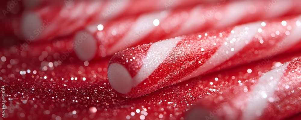 Candy Cane Sparkle: A close-up macro shot of red and white candy canes, glistening with sugar crystals, captures the festive spirit of the holiday season. Candy Cane Sparkle: A close-up macro shot of red and white candy canes, glistening with sugar crystals, captures the festive spirit of the holiday season.