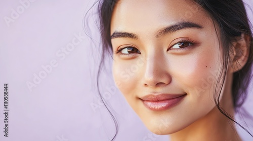 A young woman with flawless skin and a subtle smile.