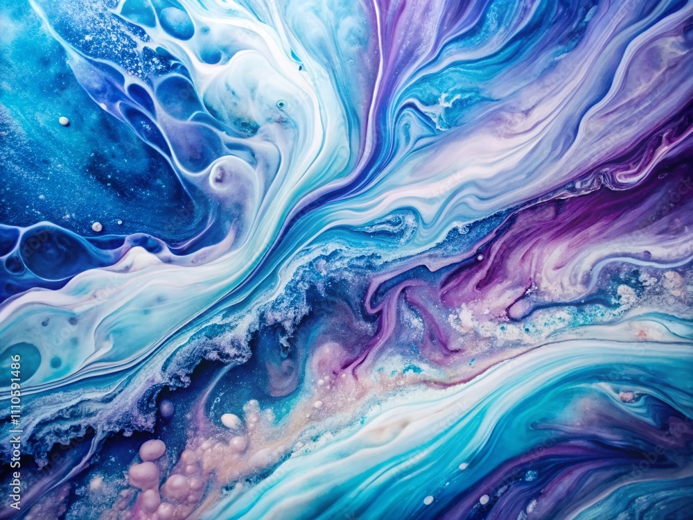 Abstract Fluid Art Background with Light Blue and White Colors, Liquid Marble Acrylic Painting on Canvas Featuring Purple Gradient and Watercolor Wavy Pattern Splash Abstract Fluid Art Background with Light Blue and White Colors, Liquid Marble Acrylic Painting on Canvas Featuring Purple Gradient and Watercolor Wavy Pattern Splash
