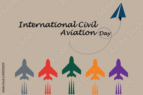 International Civil Aviation Day vector illustration