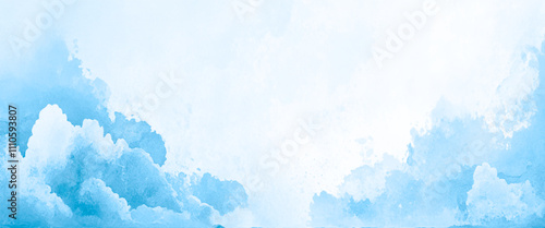 Vector watercolor cloudy light blue sky texture
