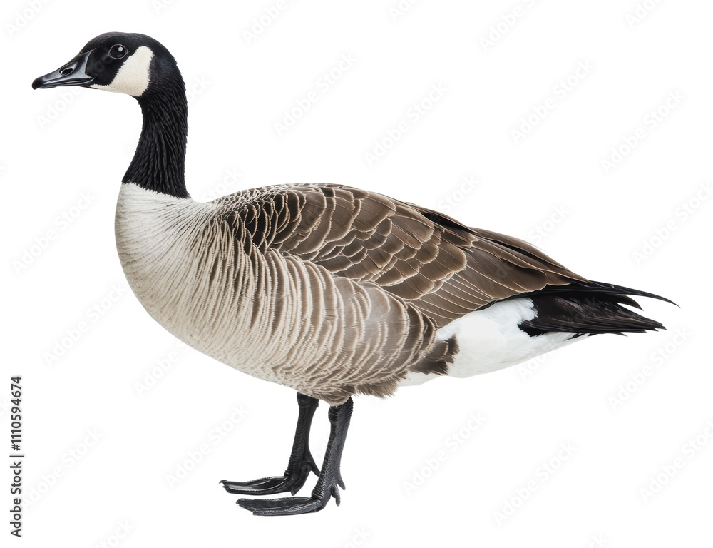 Canada goose standing with a graceful posture, cut out - stock png. Canada goose standing with a graceful posture, cut out - stock png.