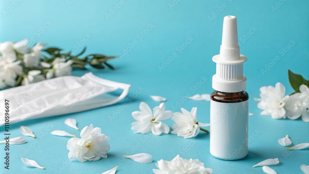 allergy concept. antihistamine nasal spray against allergies on a blue background with space for text
allergy concept. antihistamine nasal spray against allergies on a blue background with space for text