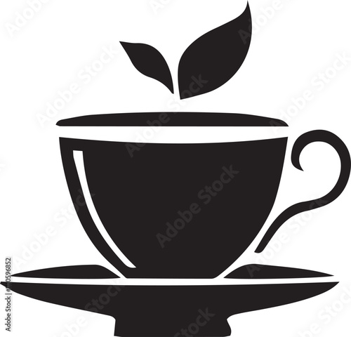 Coffee and tea cup illustration sign and symbol silhouette vector.