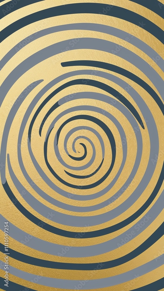 Gray Spiral pattern hand drawn design on Gold background illustration Gray Spiral pattern hand drawn design on Gold background illustration