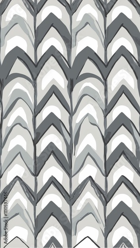 Gray Trapezoid pattern hand drawn design on White background illustration