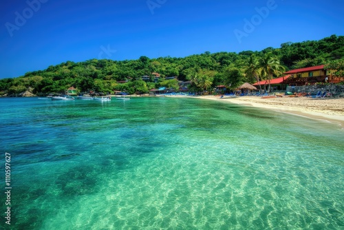 Serene Green Waters of Roatan's West Bay Beach: A Tropical Paradise on Central America's Coast photo