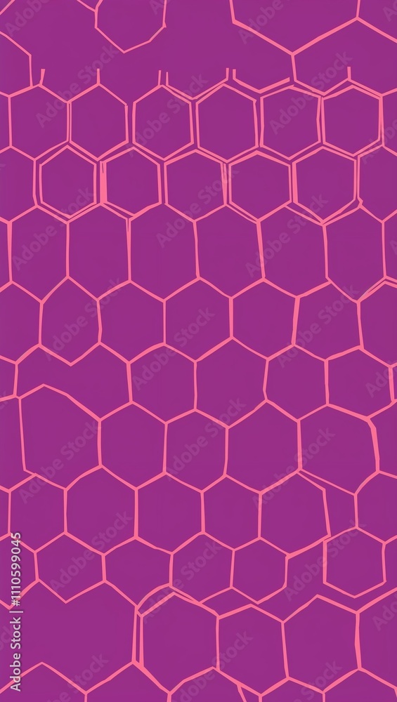 Pink Hexagon pattern hand drawn design on Purple background illustration Pink Hexagon pattern hand drawn design on Purple background illustration