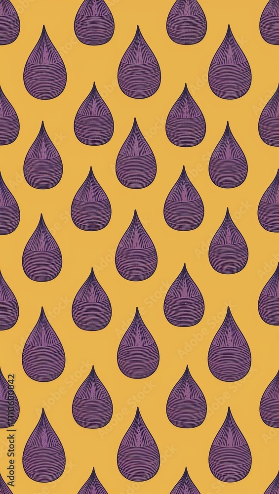 Purple Tear drop pattern hand drawn design on Blue background illustration Purple Tear drop pattern hand drawn design on Blue background illustration