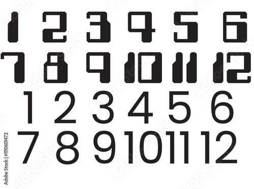 Numbers from 0 to 9 isolated on white background Vector
