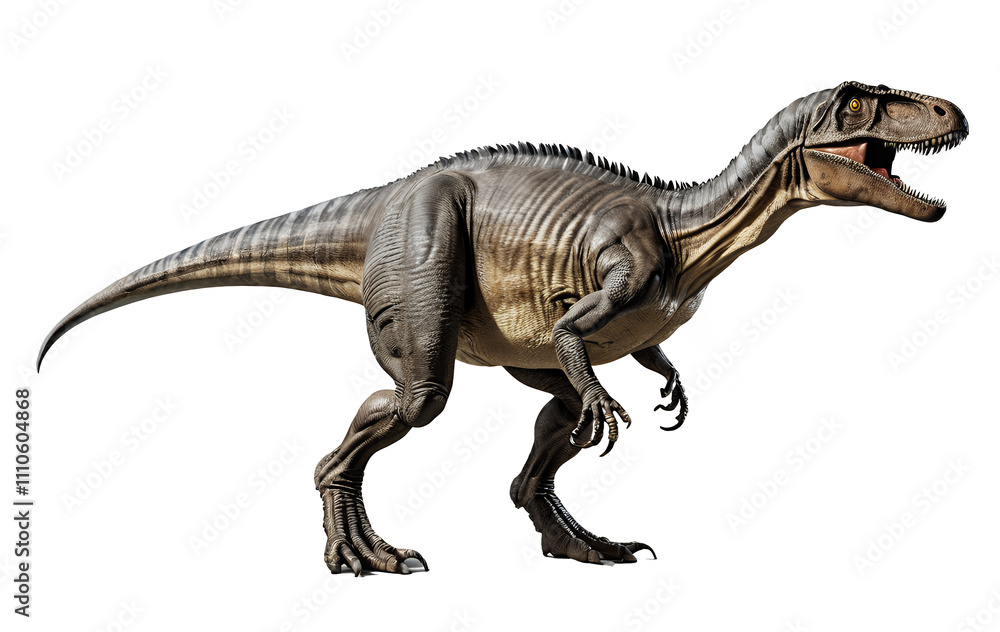 Fototapeta premium A detailed 3D rendering of a Baryonyx dinosaur, showcasing its anatomy and texture.