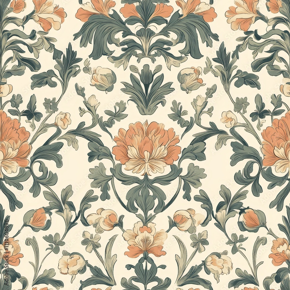 Elegant Floral Damask Pattern Design seamless, pattern, background, texture Elegant Floral Damask Pattern Design seamless, pattern, background, texture