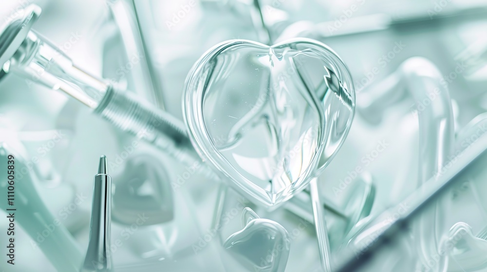 Healthy heart-shaped symbol on white background surrounded by medical instruments, highlighting stroke prevention and cardiovascular health awareness. Healthy heart-shaped symbol on white background surrounded by medical instruments, highlighting stroke prevention and cardiovascular health awareness.