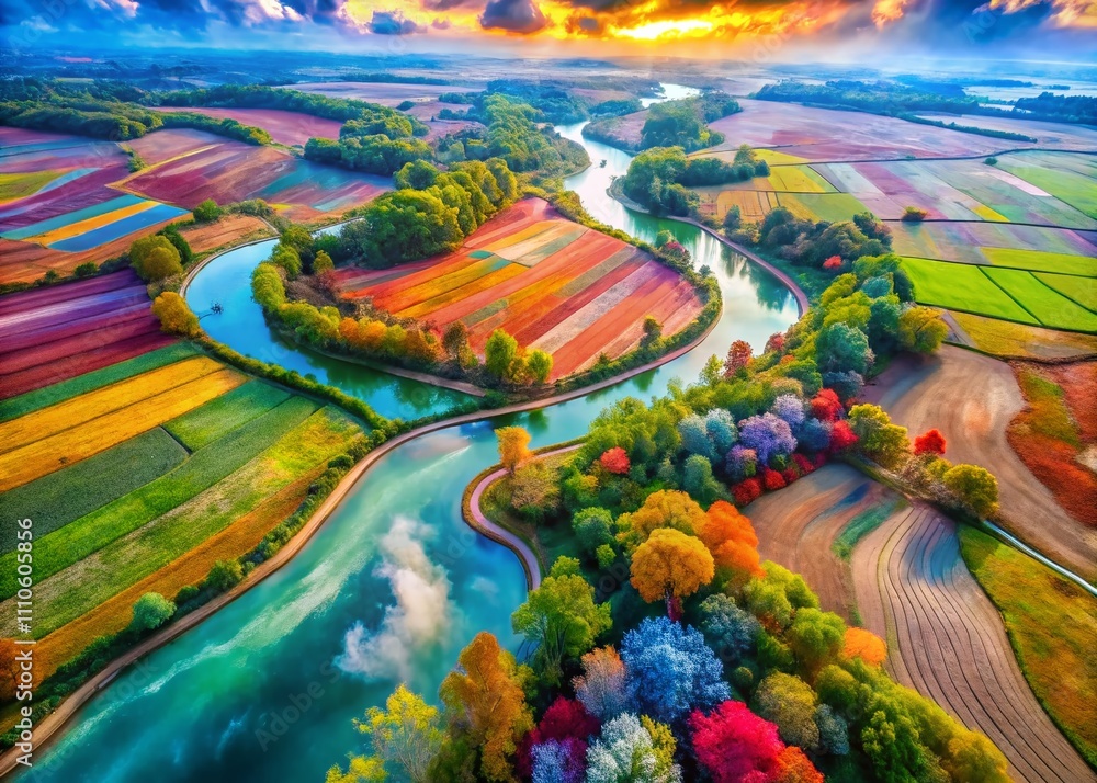 Aerial View of a Dynamic Watercolor Symphony - Abstract Vibrant Pastel Hues Blending Harmoniously Over a Scenic Landscape for Artistic Inspiration and Creative Projects Aerial View of a Dynamic Watercolor Symphony - Abstract Vibrant Pastel Hues Blending Harmoniously Over a Scenic Landscape for Artistic Inspiration and Creative Projects
