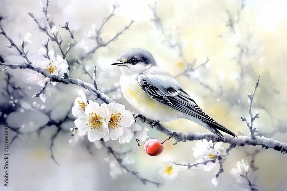 Fototapeta premium bird on a branch