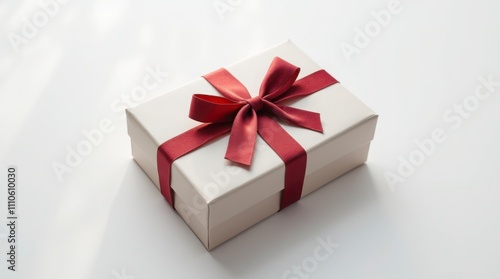 Wallpaper Mural Elegant Luxury Gift Box with Satin Ribbon on White Background – Ultra-Realistic 4K Detail Torontodigital.ca