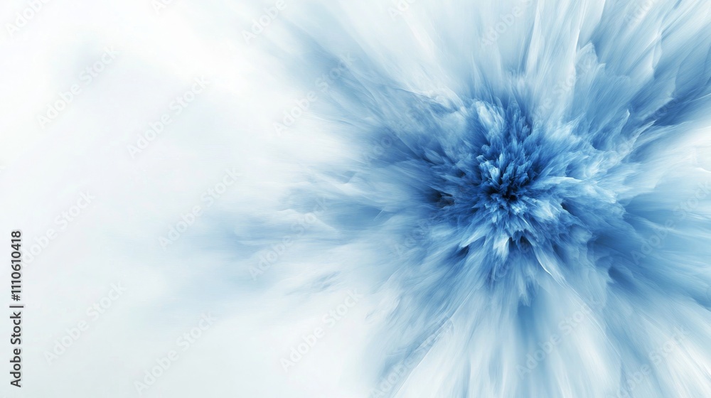 Fototapeta premium Abstract blue and white burst pattern, dynamic energy explosion. Artistic concept