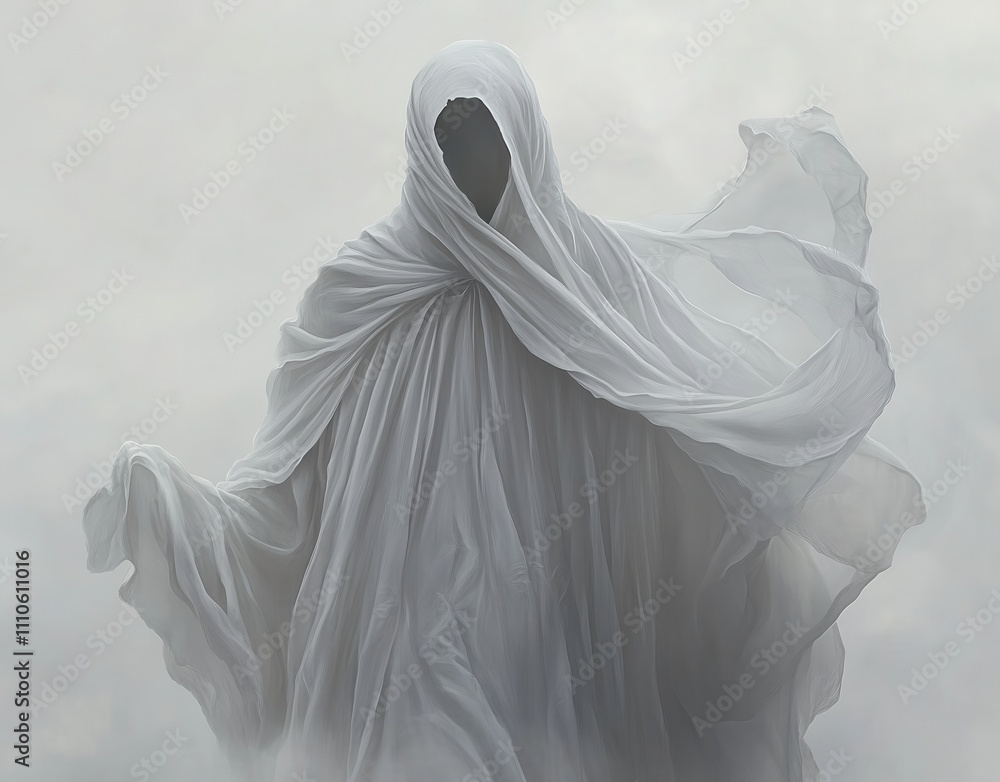 Realistic ghost on white background Realistic ghost on white background