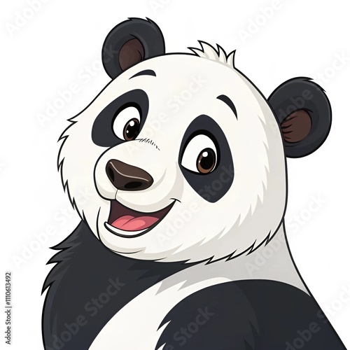 panda cartoon isolated on white photo