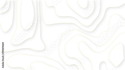 Abstract white papercut curved multi layers and shadow. Paper topography pattern art 3d vector for banner. Material design concept background illustration.