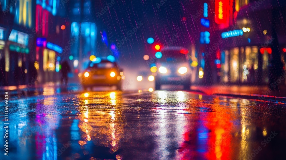 Colorful street street photo with midnight lights Colorful street street photo with midnight lights