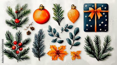 sticker, Christmas gift, Advertising promotion art style, Generative Al