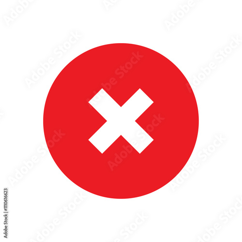 Rejected icon with red circle and cross mark for denial or disapproval	