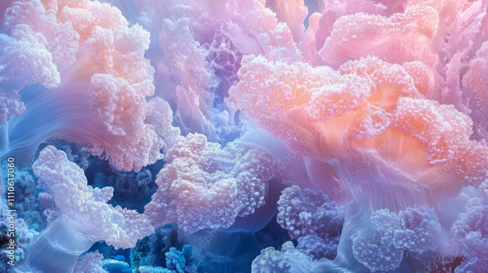 Pink and Blue Jellyfish Underwater Scene Pink and Blue Jellyfish Underwater Scene
