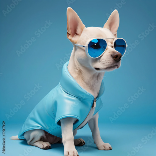 chihuahua dog wearing glasses