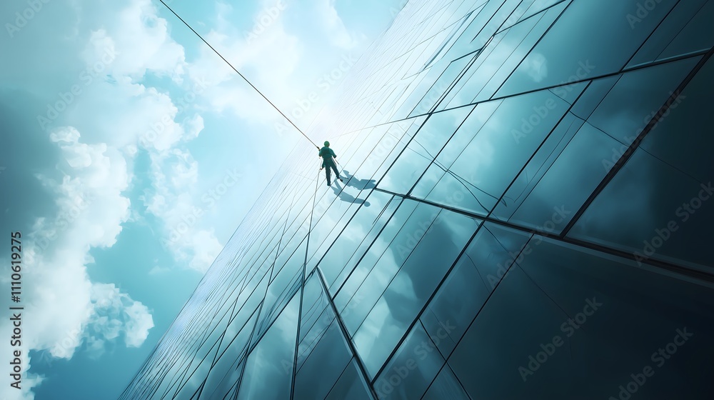 Scaling urban heights city action outdoor aerial adventure Scaling urban heights city action outdoor aerial adventure