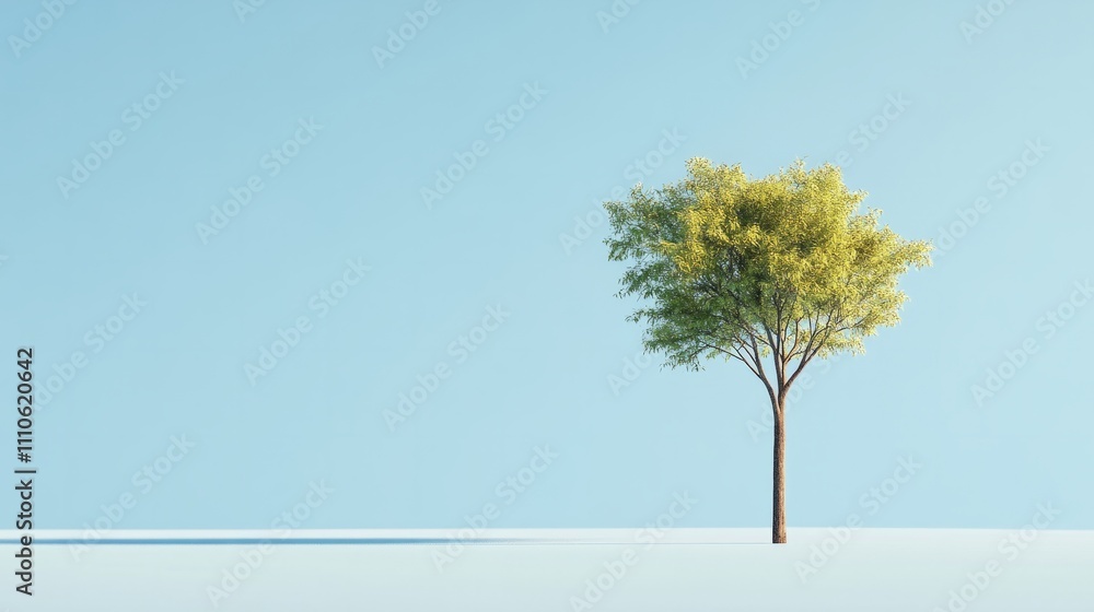 Obraz premium tree against blue background with copyspace