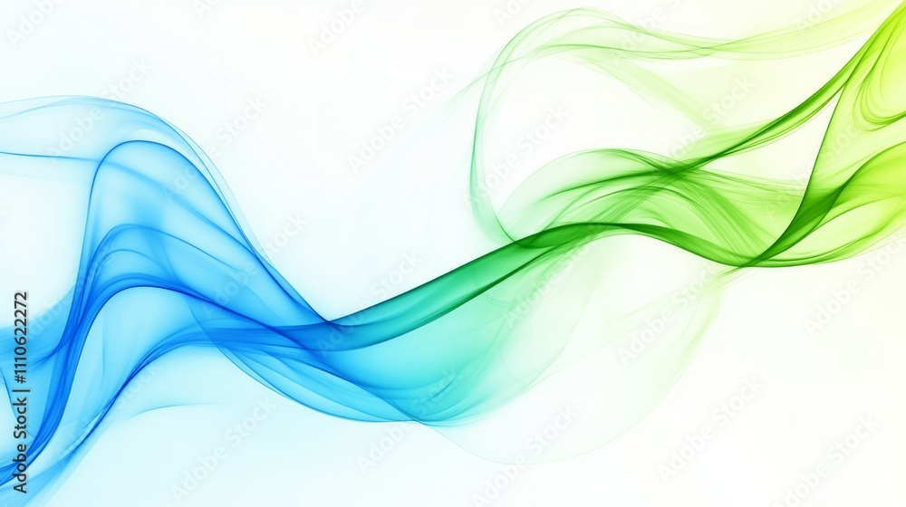 Fototapeta premium Abstract background smooth light wave green blue background