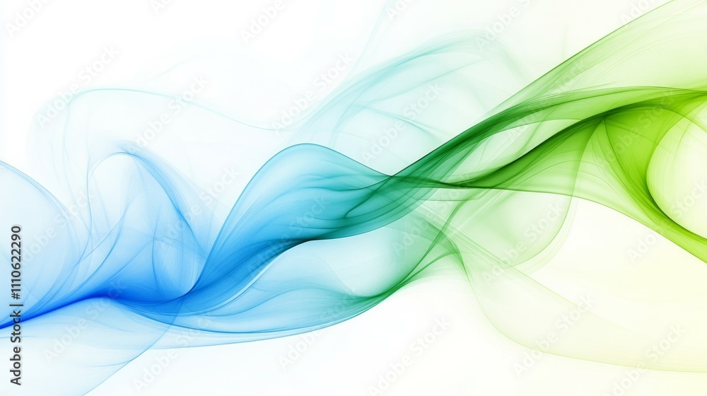 Naklejka premium Abstract background smooth light wave green blue background
