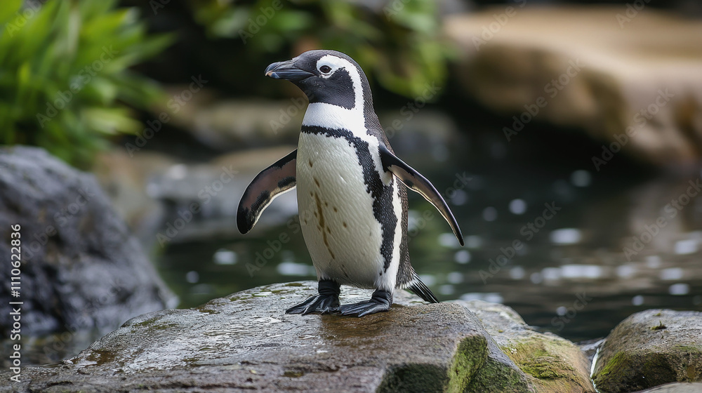 Naklejka premium Penguin Awareness Day. penguins in the wild