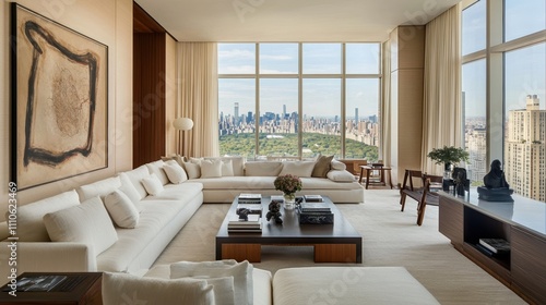Luxury NYC Apartment Living Room with Central Park View