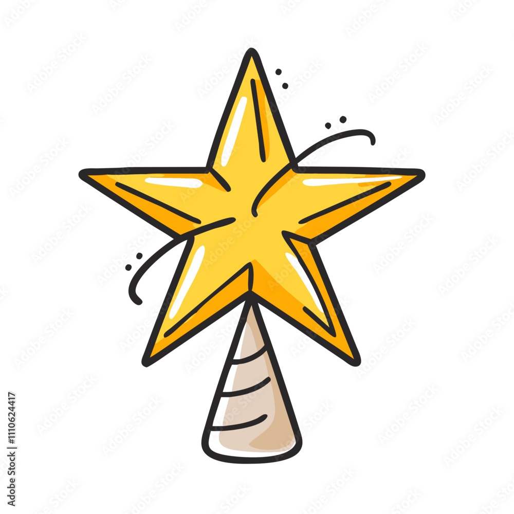 Obraz premium christmas star topper Illustration, christmas vector illustration - flat illustration of achristmas star topper, symbolizing holiday celebrations. christmas illustration.