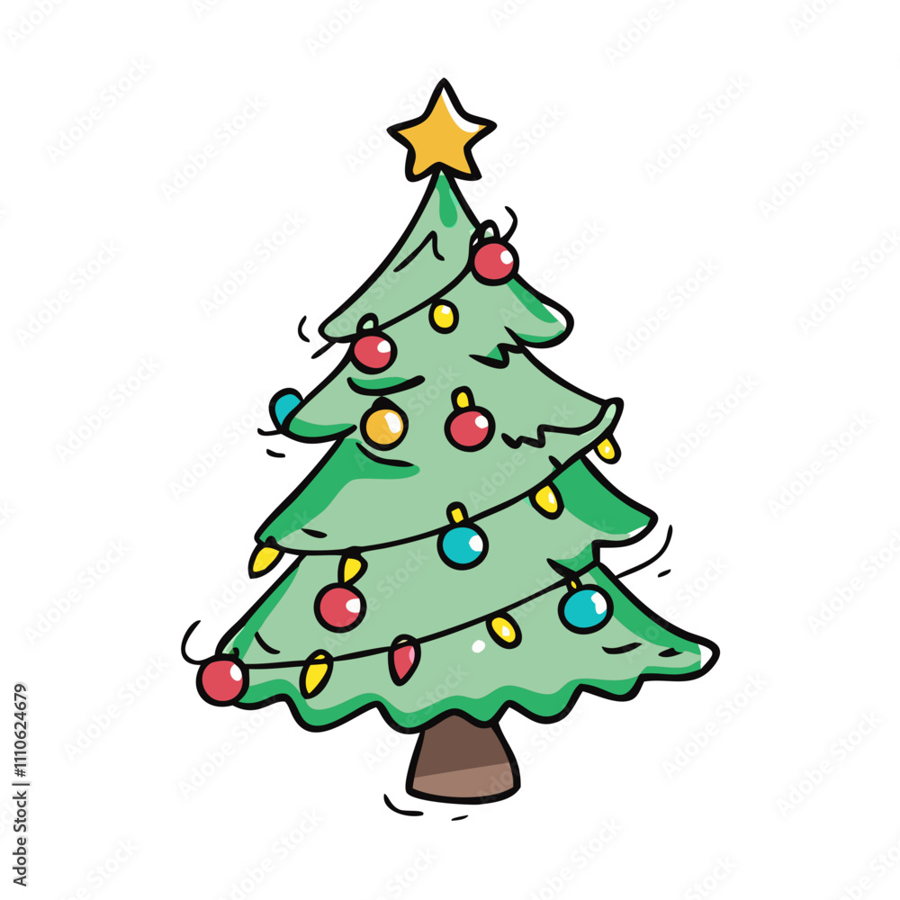 christmas tree with lights Illustration, christmas vector illustration - flat illustration of achristmas tree with lights, symbolizing holiday celebrations. christmas illustration. christmas tree with lights Illustration, christmas vector illustration - flat illustration of achristmas tree with lights, symbolizing holiday celebrations. christmas illustration.
