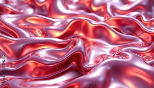 Bild auf Leinwand Fluid metallic textures in vibrant colors, featuring smooth swirls and abstract