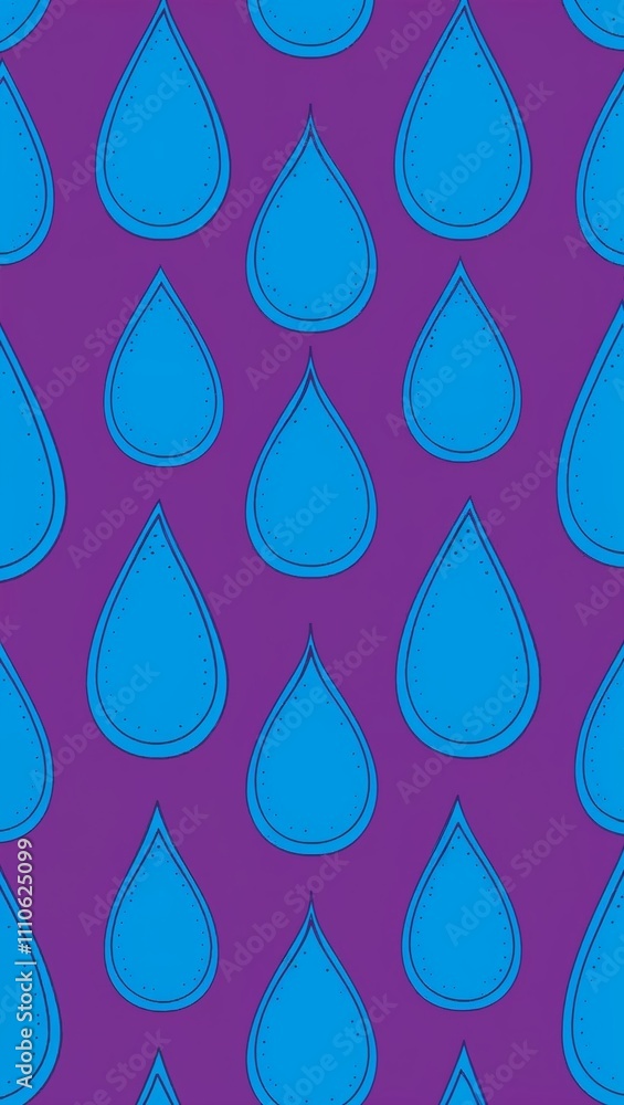 Blue Tear drop pattern hand drawn design on Pink background illustration Blue Tear drop pattern hand drawn design on Pink background illustration